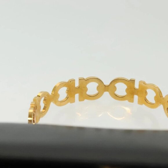 Salvatore Ferragamo Gancini Hand Bag Leather Black Gold Auth 140675 - Picture 9 of 14